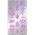 thumbnail image 1 of Plant Flower Metal Stencil Circle Flower Leaf Stainless Steel Stencil Template Tool for Wood Burning Drawing Pyrography Engraving and Astrology 4x7", 1 of 9