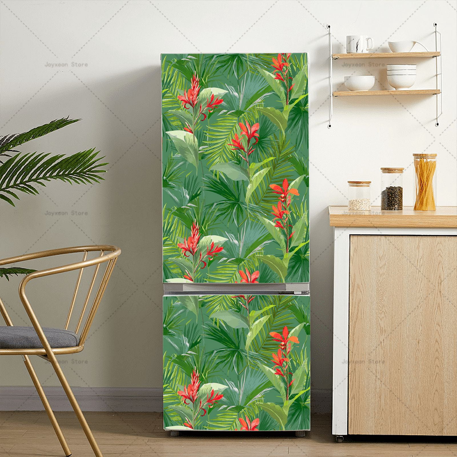 Plant Flower Refrigerator Door Sticker Art Print Kitchen Refrigerator ...