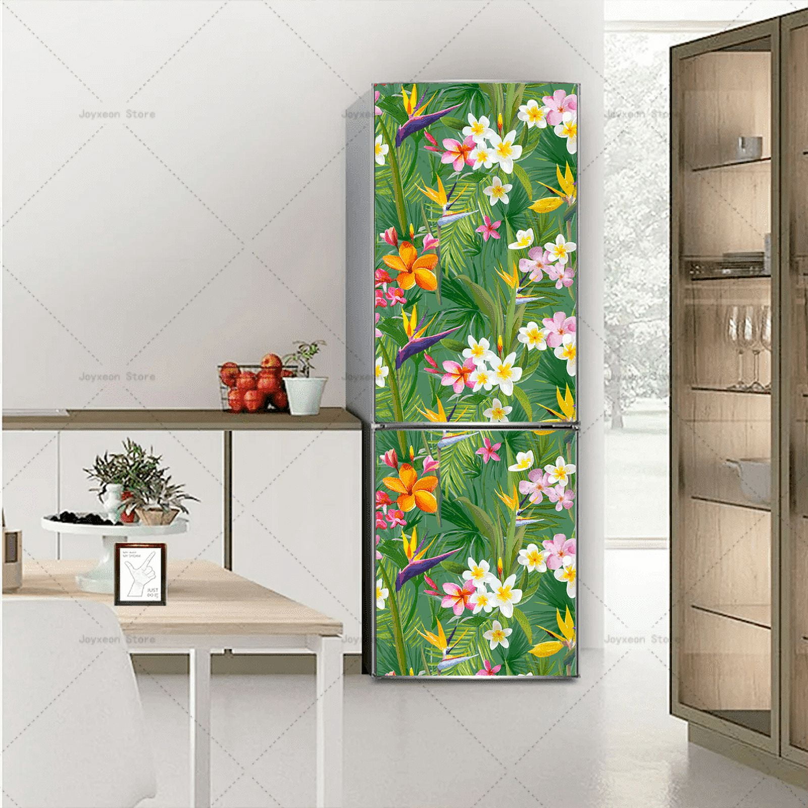 Plant Flower Refrigerator Door Sticker Art Print Kitchen Refrigerator ...