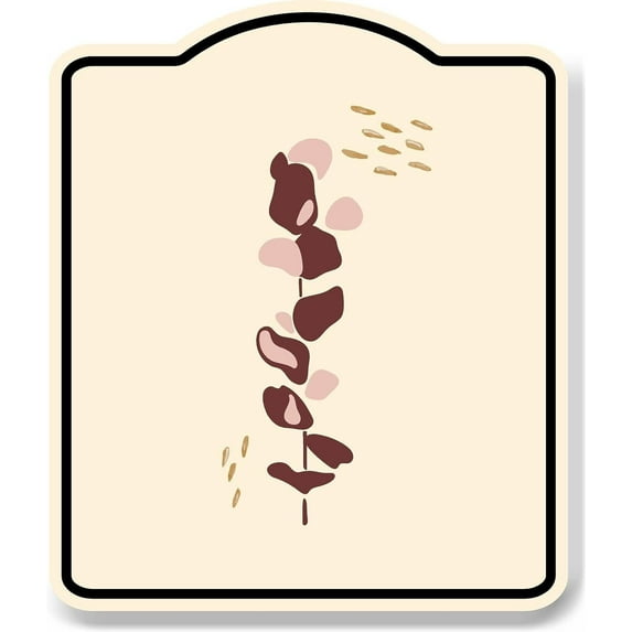 Plant Flowers Pink Minimalist Art Sketch Retro Vintage Aluminum Composite Sign 8.5''x10''