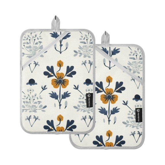 ALAZA Plant Flowers Pot Holders Set of 2 Heat Resistant Kitchen Oven Mitts