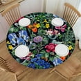 thumbnail image 1 of Plant Flowers Round Fitted Tablecloth Leaf Florl Birds Elastic Edged Waterproof Table Cloth Dining Table Decorations Accessorie, 1 of 7
