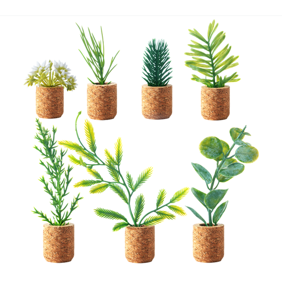 Plant Fridge Magnets, 7Pcs Mini Succulent Magnets, Artificial Plants Refrigerator Magnets, Cute Potted Succulent Plants Magnet Stickers for Magnet Boards, Fridge, Home, Office Décor