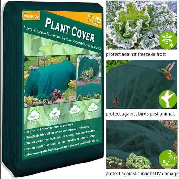 Plant Frost Protection Blanket, Non-Woven Fabric Garden Cover For Winter Cold & Uv Protection, Vegetable & Fruit Thickened Cover, Green
