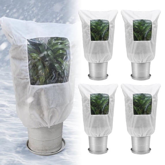 Plant Frost Protection Covers with Viewing Window Zipper Drawstring ...