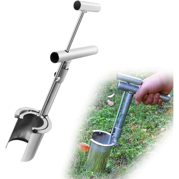 Plant and Fruit Tree Seedling Transplanter,Handheld Digging Hoes Seedlings Stainless Steel Garden Barrel Transplanter Planting Tool Soil Sampler, Punch Holes Diging Seedlings Artifact