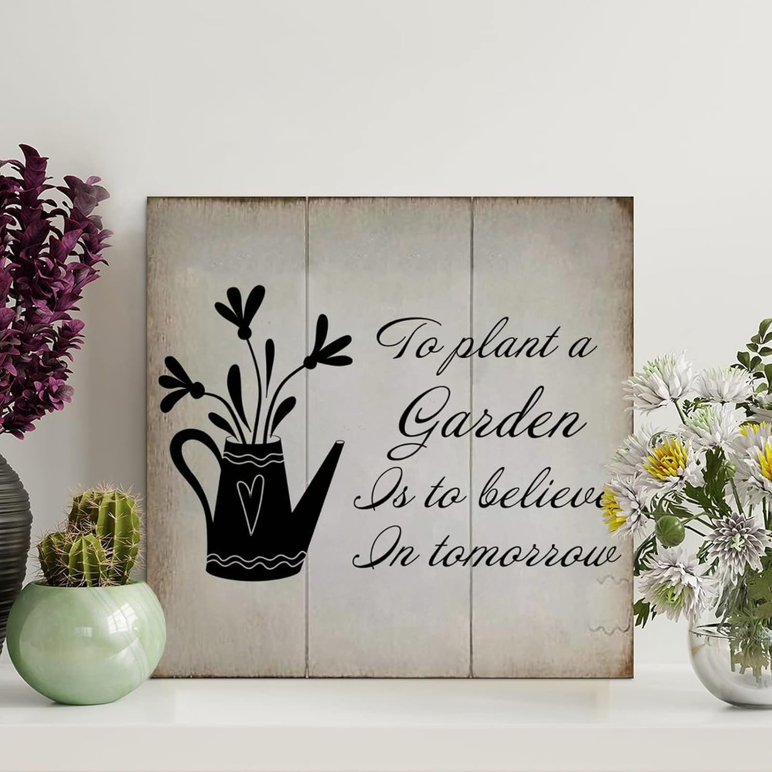 Vintage Tin Sign To Plant A Garden Is To Believe In Tomorrow Retro Garden Farm Metal Tin Sign Inspirational Quotes Wall Decor Tin Signs Wall Art Posters Home Room