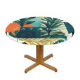 thumbnail image 1 of Plant Geometry Round Fitted Tablecloths Table Covers Wipeable Waterproof Elastic for Kitchen Dinning Parties Wedding Picnic Small Fits 40-44 Inch Table Size, 1 of 4