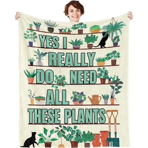 Plant Gifts, Plant Blanket 50"x 60", Gardening Gifts for Women, Gifts for Plant Lovers Women Mom, Birthday Gifts for Women Plant Lovers, Plant Mom Gifts for Birthday Christmas