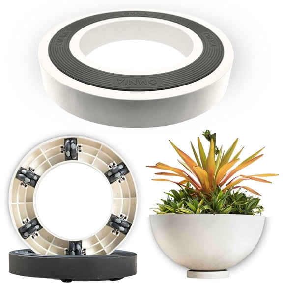 Plant Glider Heavy Duty Plant Caddy with Wheels for Large Pots | 200lb Capacity, 360 Rolling Plant Stand | Indoor & Outdoor Planter Mover for All Types of Floors | 1 Year Warranty | White