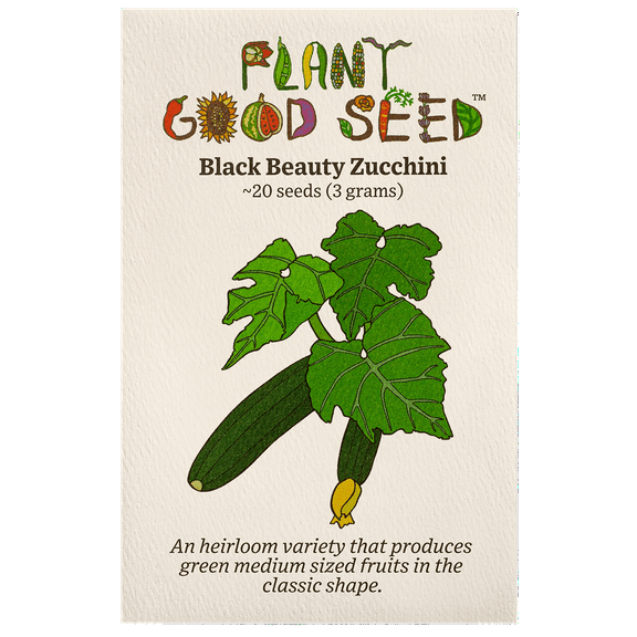 Plant Good Seed Black Beauty Zucchini Seeds: Organic Full Sun Heirloom, Productive Annual Squash