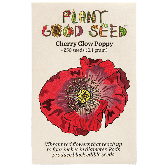 Plant Good Seed Cherry Glow Poppy Seeds for Planting: Red Flower, Full Sun Annual, 250 Seed Packet