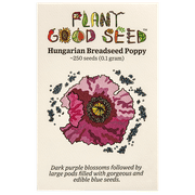 Plant Good Seed Company Hungarian Breadseed Poppy, Dark Purple Blossoms and Blue Seeds, 250 Seeds