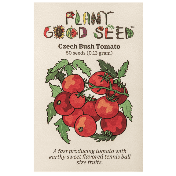Plant Good Seed Czech Bush Tomato Seeds - Highly Productive Heirloom Determinate Strain, Certified Organic, Non-GMO