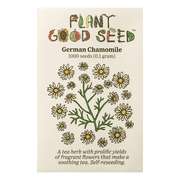 Plant Good Seed Organic German Chamomile Seeds: Fragrant Annual Tea Flower Herb - 1,000 Seed Packet