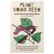 Plant Good Seed Organic Ruby Moon Hyacinth Bean Seed for Planting: Purple Pods, Flower Vine - 12 Seed Packet