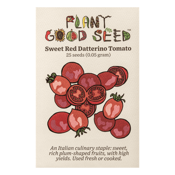 Plant Good Seed Sweet Red Datterino Tomato Seeds: Organic Heirloom - 25 Seed Packet