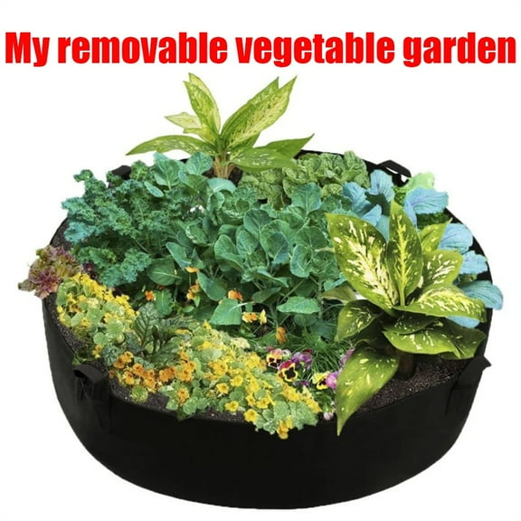 Plant Grow Bags, 50 Gallon Raised Garden Beds, Fabric Planter Pots, Breathe Cloth Planting Bed Container for Potato, Round Plant Growing Bag for Gardening and Outdoor,36'' x H 12''
