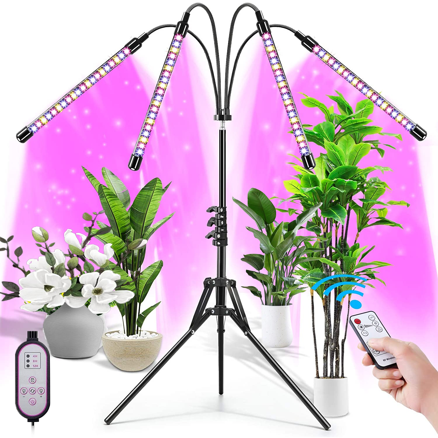 YEOLEH Grow Light for Indoor Plant with Stand,Full Spectrum Floor Plant