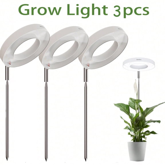 Plant Grow Light, LED Growing Light Full Spectrum for Indoor Plants,Height Adjustable, Automatic Timer, 5V Low Safe Voltage,Idea for Small Plant Light