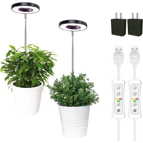Plant Grow Light, LED Growing Light Full Spectrum for Indoor Plants,Height Adjustable, Automatic Timer, 5V Low Safe Voltage,Idea for Small Plant Light