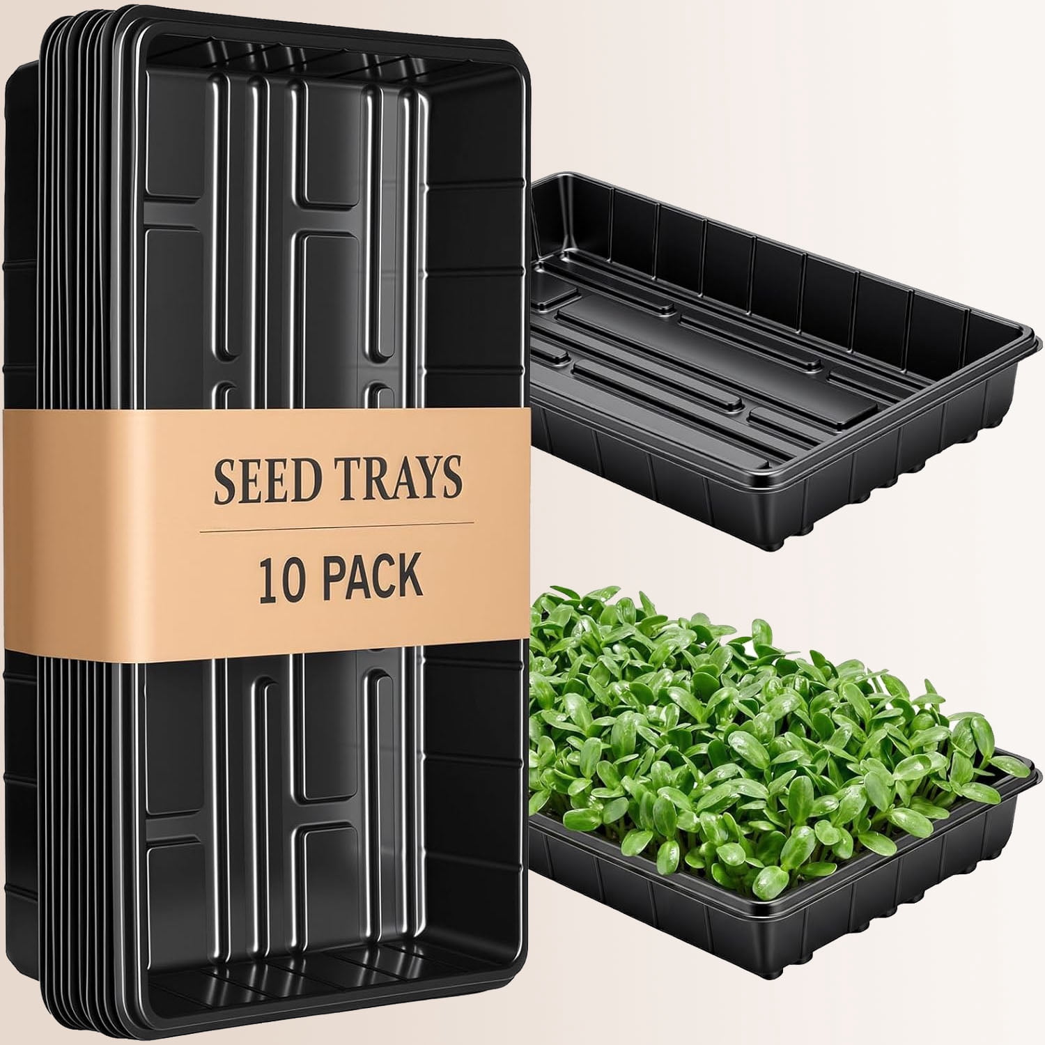 Plant Growing Trays, Plant Tray, Seed Tray, Seedling Tray, Propagation Tray, Planting Trays, Starter Tray (No Drain Holes)