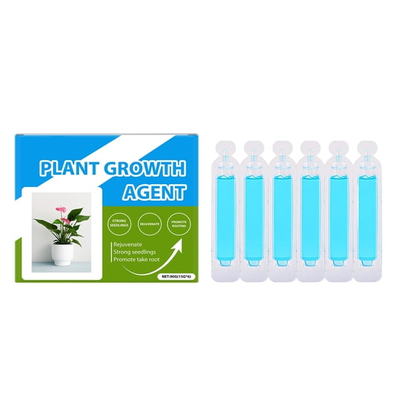 Plant Growth Agent for Indoor & Outdoor Plants, Root Booster, Seedling Strengthener, Liquid Fertilizer, Easy-to-Use Vials, Promotes Healthy Root Development and Vigorous Growth