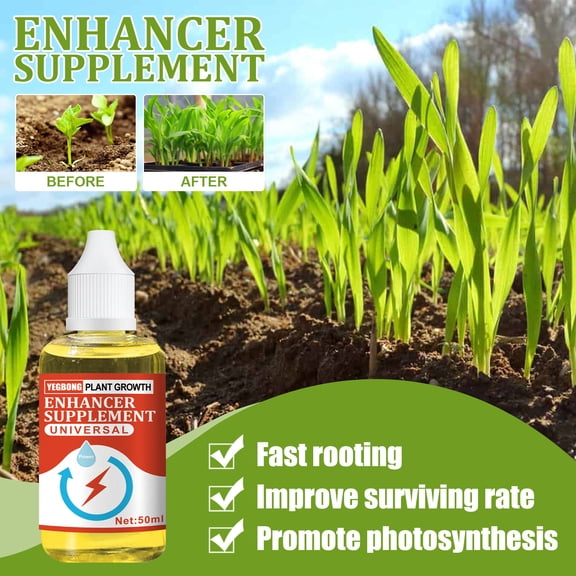 Plant Growth Enhancer Supplement, Universal 50Ml Liquid Fertilizer For Flower & Plant Rooting, Concentrated Growth Promoting Formula With Dropper Applicator For Home Gardeners