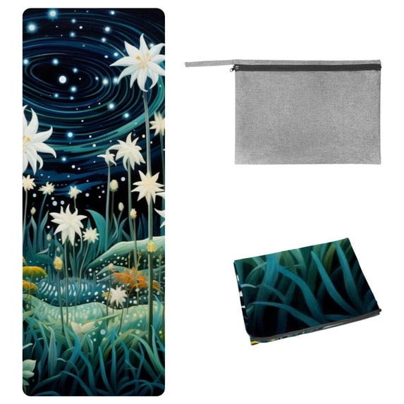 Plant Gym Towel with Storage Bag, 72.8"x26.8", Suitable for Yoga, Pilates, Fitness, etc. - Gym Towels for Hot Yoga, Pilates, and Workouts