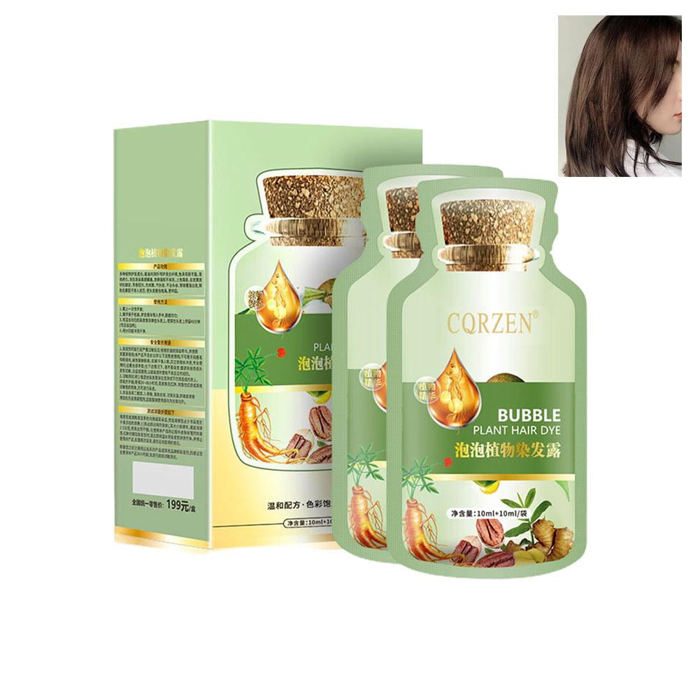 Plant Hair Dye, New Botanical Bubble Hair Dye 20ml x 10 packs Shampoo