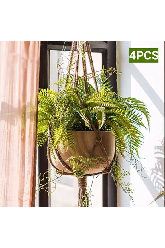 Plant Hanger 41" inch Hemp Jute Rope Plant Macrame Hanger Pot Holder Hanging Basket