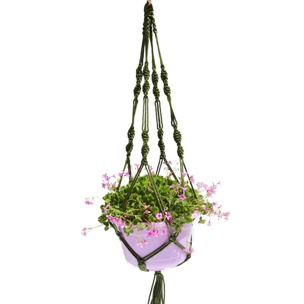 Plant Hanger Basket Rope Hanging Pot Holder Nylon Garden Decor Macrame