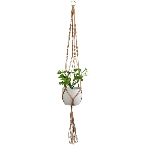 Plant Hanger Living Room Jute Rope Wall Decoration 4 Leg Ropes Handmade Macrame