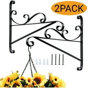 Plant Hanger Wall Hooks for Hanging Plant Bracket for inside outside Use Sturdy Bird Feeders, Lanterns, Sconces, and Wind Chimes 2-Pack 08R