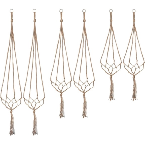 Plant Hangers Indoor Macrame Hanging Planter Holder 6 Pack, 3 Sizes