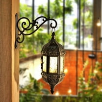 Plant Hangers Outdoor,Metal Plant Hooks for Wall,Decorative Hanging Plant Bracket,Black Metal Outdoor Hanging Brackets Wall Hooks for Hanging Plants,Bird Feeder,Planters,Lanterns,Wind Chimes,6.2x5.5"