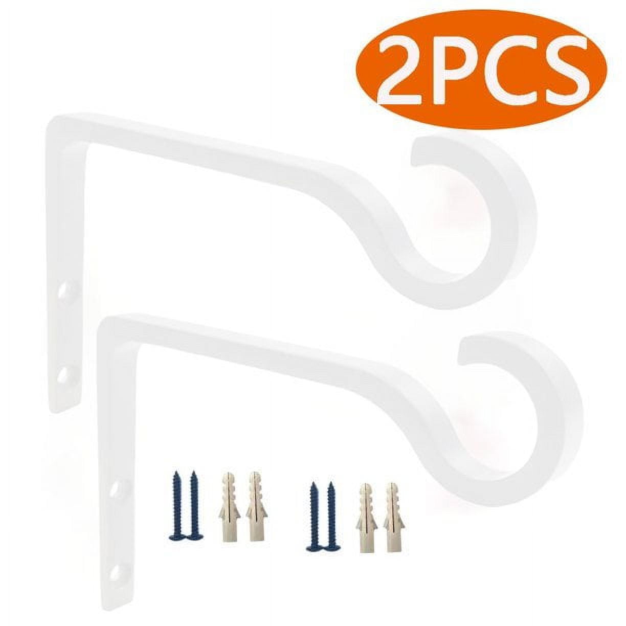 2 Pack White Plant Hangers, Wall Hooks for Lanterns, Bird Feeders