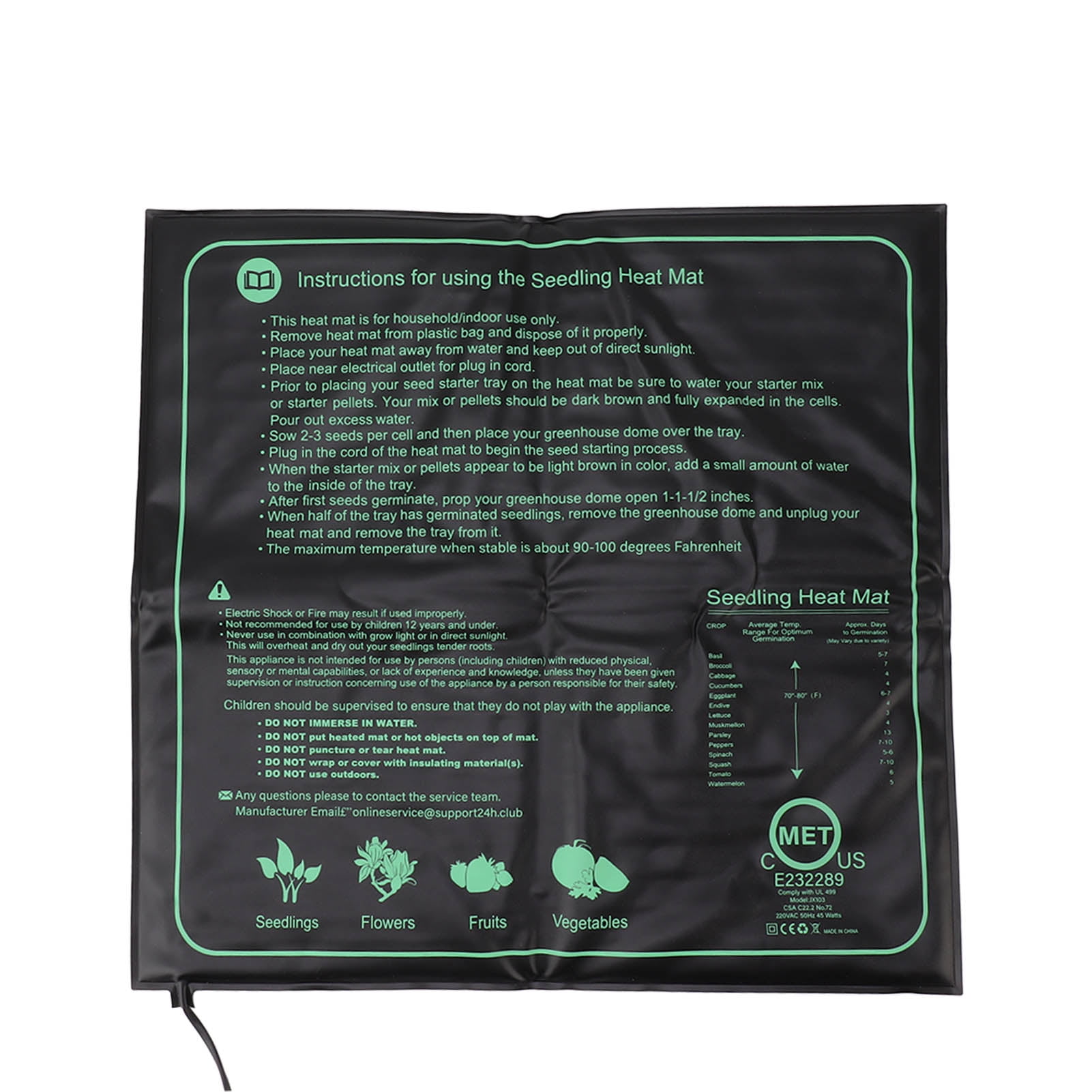 Plant Heating Pad Waterproof Seedling Heat Mat Heating Pad for Plants Germination Nursery