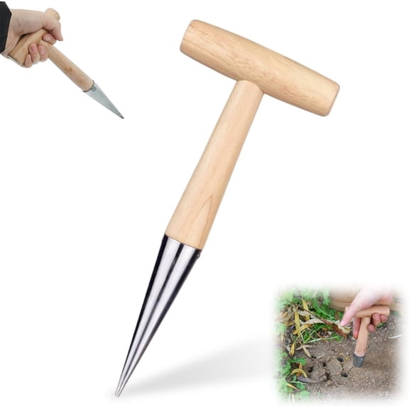 Plant Hole Digger for Planting, 2026 Hand Dibbler Seed Planter Tool, Bulb Planter Tool, Seeds Transplanting Plants Planting Bulbs, Garden Seed Dispenser for all vegetable fruit flower seeds (1pc)