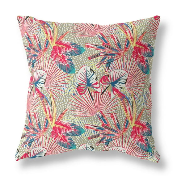 Plant Illusion Indoor/Outdoor Pillow in Red Gold 18x18