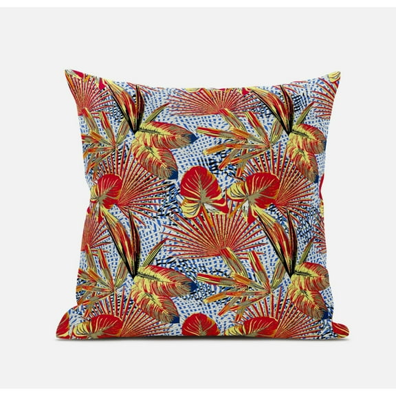 Plant Illusion Throw Pillow with Removable Cover in Gold Black Purple 16x16