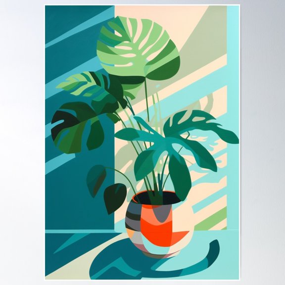 Plant In The Light Poster Wall Art, Modern Wall Decor For Living Room Bedroom, 8x12 UNFRAMED
