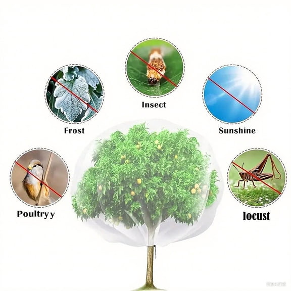 Plant Insect Cover with Zipper and Drawstring Garden Netting Mesh Barrier for Fruit Trees Vegetables Flowers Protection from Birds Bugs Animals 27.6x39.4 in