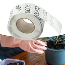Plant Label Roll Of 0001-1000 Consecutive Inventory Number Stickers for Labeling
