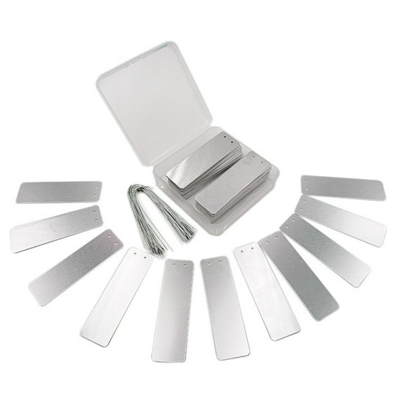 Plant Labels Aluminum Tree Tags with Metal Wires Double-Sided Write On Tags