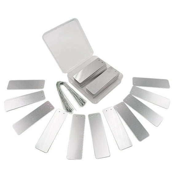 Plant Labels Aluminum Tree Tags with Metal Wires Double-Sided Write On Tags