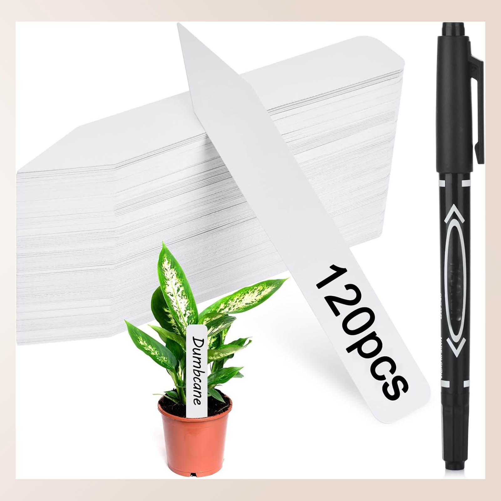 Darfukei waterproof plastic plant labels with marker pen