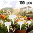 thumbnail image 1 of Plant Labels Tags 100Pcs T-Type Plant Markers Plastic Plant Label Garden Labels Tags Plant Labels for Outdoor Garden Waterproof Plant Label Identification Stakes 6 Colors （White）, 1 of 7