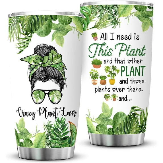 Plant Lady Gifts for Plant Lovers Women Travel Tumbler and Plants Lover Coffee Cup Gardening Gifts for Insulated Stainless Steel Travel Tumbler With Lid 20 OZ