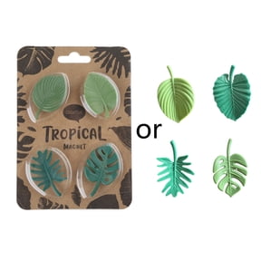 4 Pieces Mini Plastic Plant Leaf Refrigerator Magnets for Shelf Kitchen Counter Office Decor Home Decorations Accessory